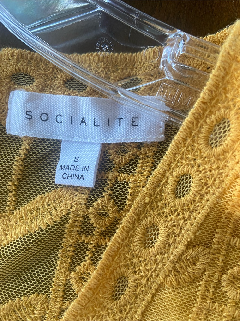 Socialite Yellow Lace Jumpsuit with V-Neck, sheer back, shorts underneath. Small - Picture 6 of 16